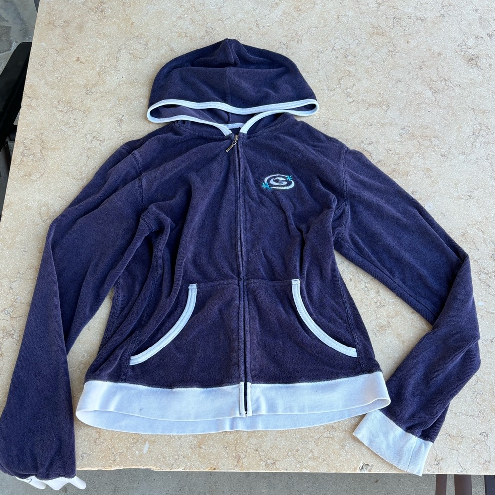 y2k terry cloth coastal zip up